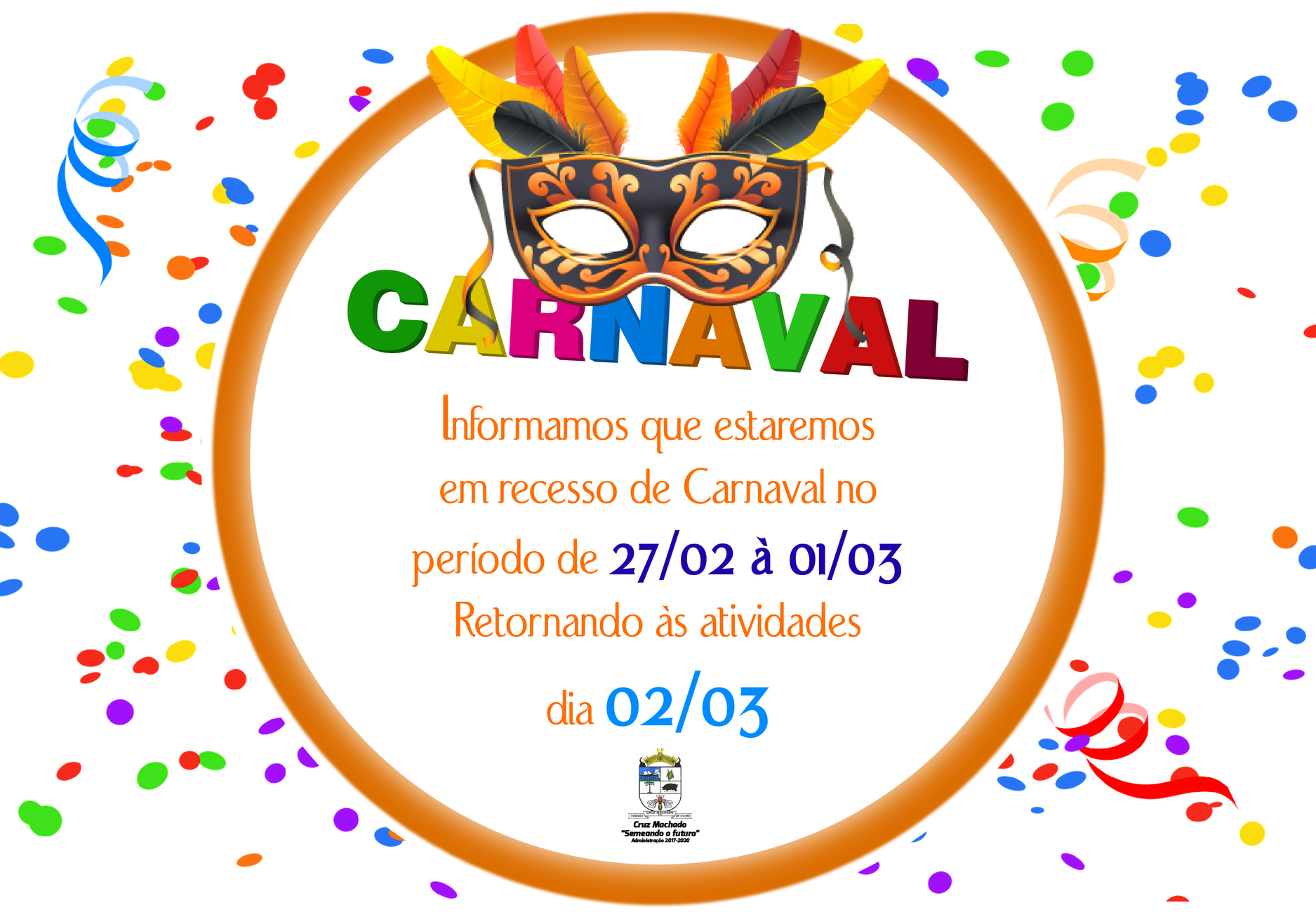 Confira o período de recesso do Carnaval 2017