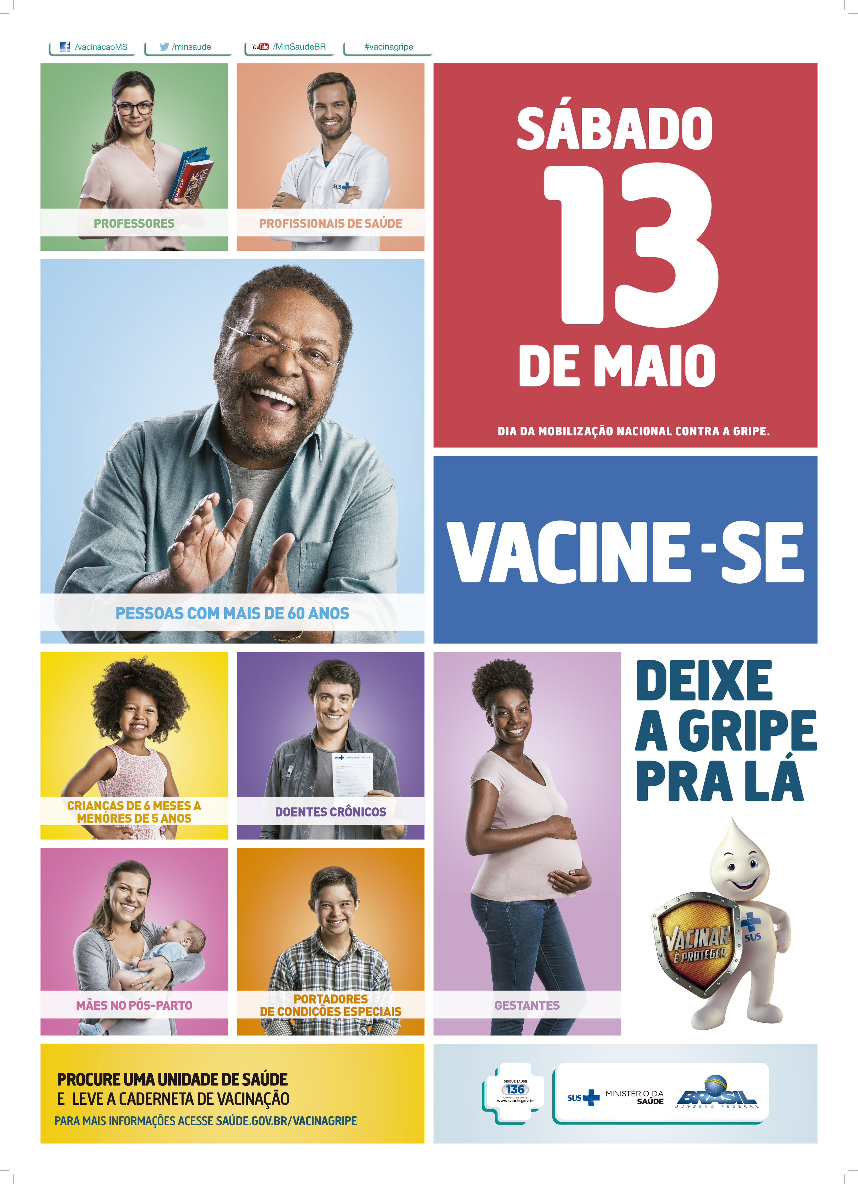 Neste sábado postos de saúde abrem para Dia D de vacinação contra gripe